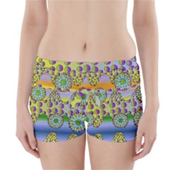 Amoeba Flowers Boyleg Bikini Wrap Bottoms by CosmicEsoteric