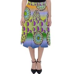 Amoeba Flowers Folding Skater Skirt by CosmicEsoteric