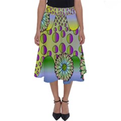 Amoeba Flowers Perfect Length Midi Skirt by CosmicEsoteric