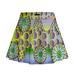 Amoeba Flowers Mini Flare Skirt by CosmicEsoteric