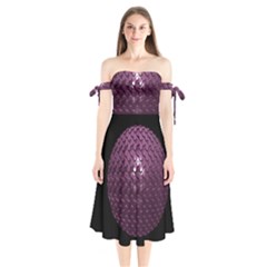 Sphere 3d Geometry Math Design Shoulder Tie Bardot Midi Dress by Celenk