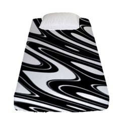 Black And White Wave Abstract Fitted Sheet (single Size)