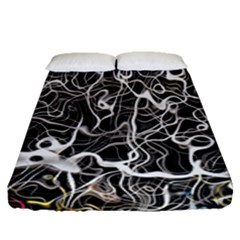 Abstract Pattern Backdrop Texture Fitted Sheet (queen Size) by Celenk