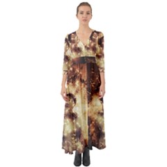 Science Fiction Teleportation Button Up Boho Maxi Dress by Celenk