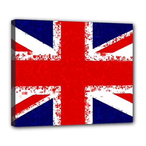 Union Jack London Flag Uk Deluxe Canvas 24  X 20   by Celenk