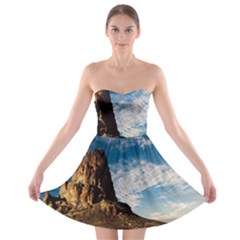 Mountain Desert Landscape Nature Strapless Bra Top Dress by Celenk