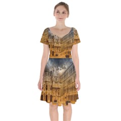 Palace Monument Architecture Short Sleeve Bardot Dress by Celenk