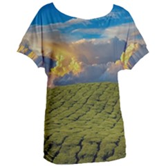 Sunrise Hills Landscape Nature Sky Women s Oversized Tee by Celenk