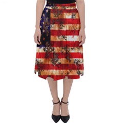 American Flag Usa Symbol National Folding Skater Skirt by Celenk