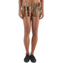 Forest Trees Wood Branc Yoga Shorts by Celenk