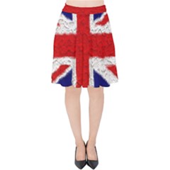 Union Jack Flag National Country Velvet High Waist Skirt by Celenk