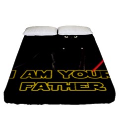 Darth Vader Cat Fitted Sheet (queen Size) by Valentinaart