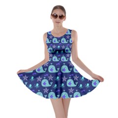 Blue Sea Whales Skater Dress by snowwhitegirl