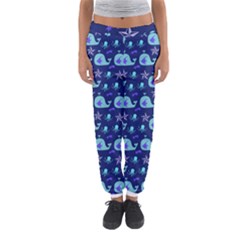 Blue Sea Whales Women s Jogger Sweatpants by snowwhitegirl