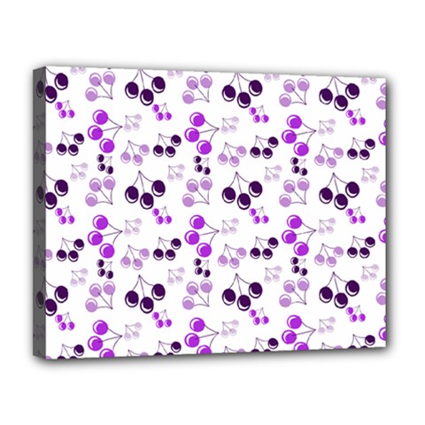 Purple Cherries Canvas 14  X 11  by snowwhitegirl