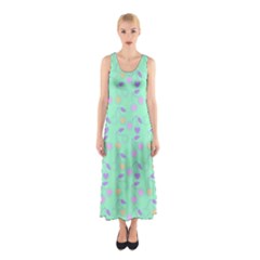 Mint Heart Cherries Sleeveless Maxi Dress by snowwhitegirl