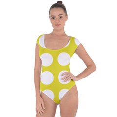 Big Dot Yellow Short Sleeve Leotard  by snowwhitegirl