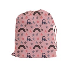 Music Stars Peach Drawstring Pouches (extra Large) by snowwhitegirl