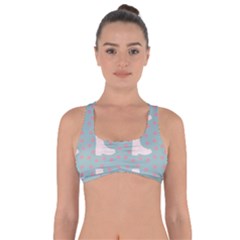 Deer Boots Blue White Got No Strings Sports Bra by snowwhitegirl