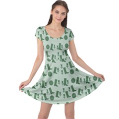 Green Boots Cap Sleeve Dress by snowwhitegirl