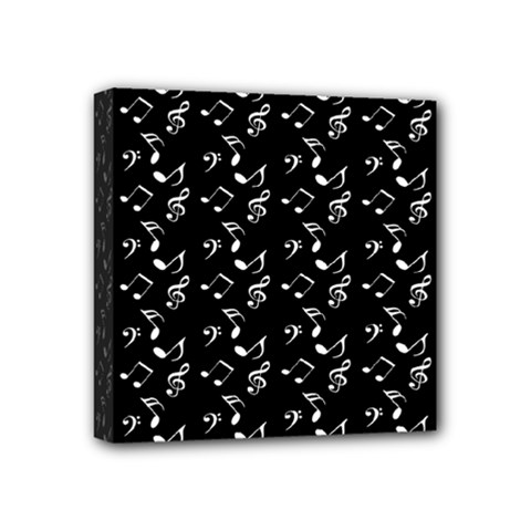 Black Music Notes Mini Canvas 4  X 4  by snowwhitegirl