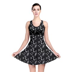 Black Music Notes Reversible Skater Dress by snowwhitegirl