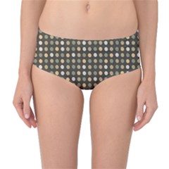 Grey Beige Eggs On Dark Grey Mid-waist Bikini Bottoms by snowwhitegirl