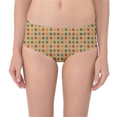 Grey Brown Eggs On Beige Mid-waist Bikini Bottoms by snowwhitegirl