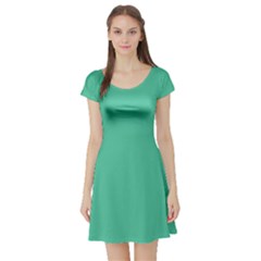 Seafoamy Green Short Sleeve Skater Dress by snowwhitegirl