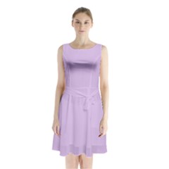 Lilac Morning Sleeveless Waist Tie Chiffon Dress by snowwhitegirl