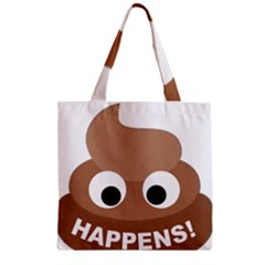 Poo Happens Zipper Grocery Tote Bag by Vitalitee