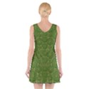 Stars In The Wooden Forest Night In Green V-Neck Sleeveless Skater Dress View2