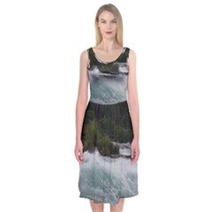 Sightseeing At Niagara Falls Midi Sleeveless Dress by canvasngiftshop