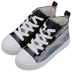 Sightseeing At Niagara Falls Kid s Mid-top Canvas Sneakers by canvasngiftshop