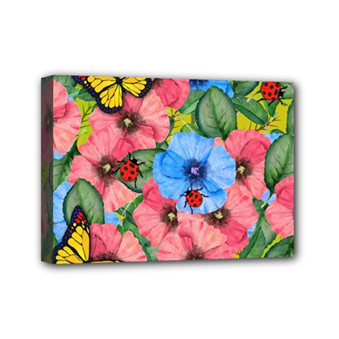 Floral Scene Mini Canvas 7  X 5  by linceazul