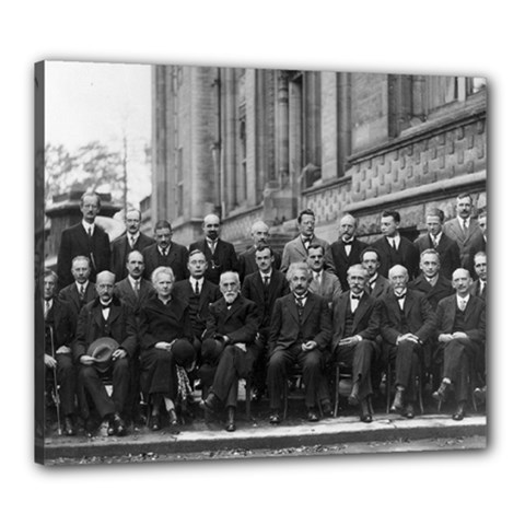 1927 Solvay Conference On Quantum Mechanics Canvas 24  X 20  by thearts