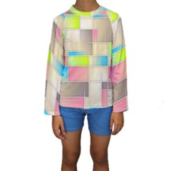 Background Abstract Grid Kids  Long Sleeve Swimwear by Nexatart