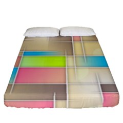 Background Abstract Grid Fitted Sheet (queen Size) by Nexatart