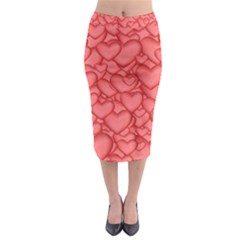 Background Hearts Love Midi Pencil Skirt by Nexatart