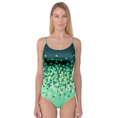 Green Disintegrate Camisole Leotard  by jumpercat