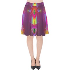 Abstract Bright Colorful Background Velvet High Waist Skirt by Nexatart