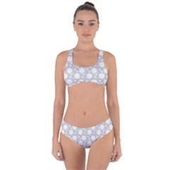 Daisy Dots Grey Criss Cross Bikini Set by snowwhitegirl