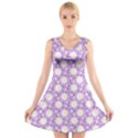 Daisy Dots Lilac V-Neck Sleeveless Skater Dress View1