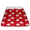 Daisy Dots Red Fitted Sheet (Queen Size) View1