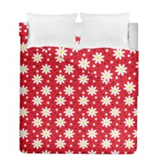 Daisy Dots Red Duvet Cover Double Side (full/ Double Size) by snowwhitegirl