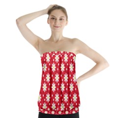 Daisy Dots Red Strapless Top by snowwhitegirl