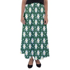 Daisy Dots Green Flared Maxi Skirt by snowwhitegirl