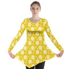 Daisy Dots Yellow Long Sleeve Tunic  by snowwhitegirl