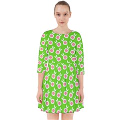 Square Flowers Green Smock Dress by snowwhitegirl