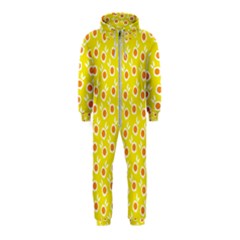 Square Flowers Yellow Hooded Jumpsuit (kids) by snowwhitegirl